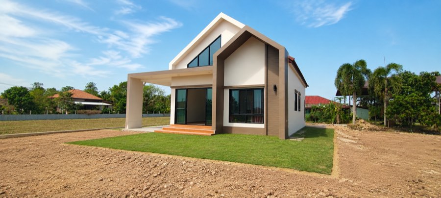 ผลงานสร้างบ้าน บ้านคุณอุราพร สไตล์ Nordic บางน้ำเปรี้ยว ฉะเชิงเทรา